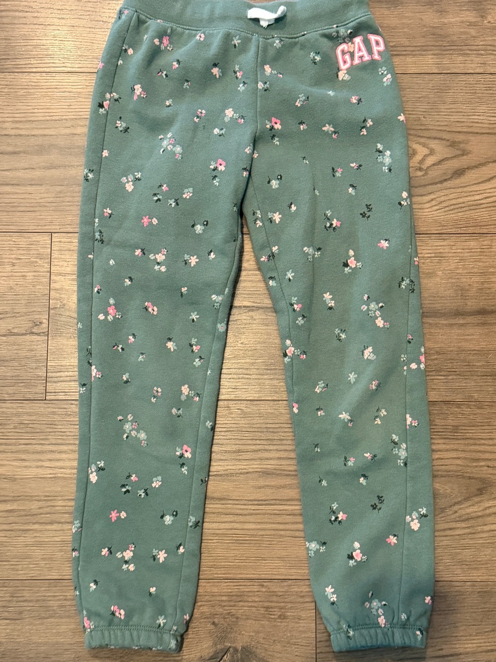 GAP Green Floral Kids Jogger Sweatpants